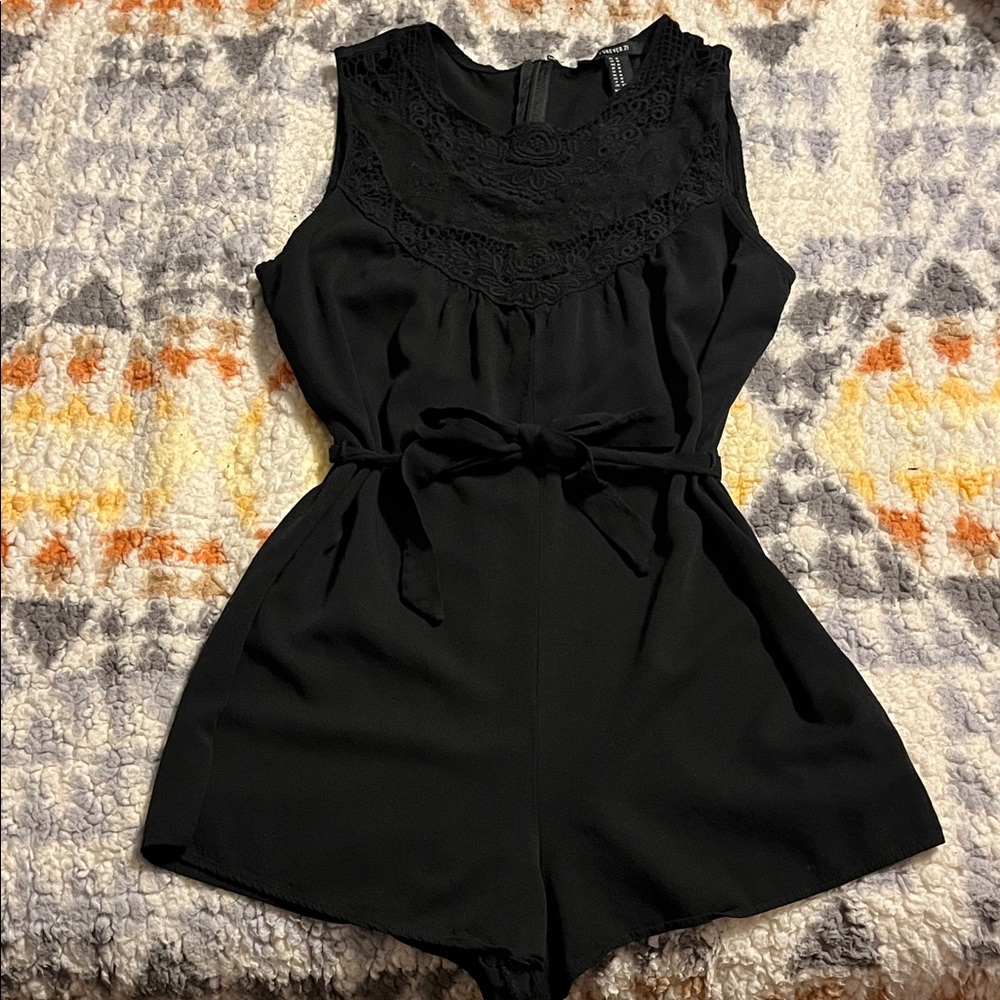 Forever 21 Black Lace Detail Romper